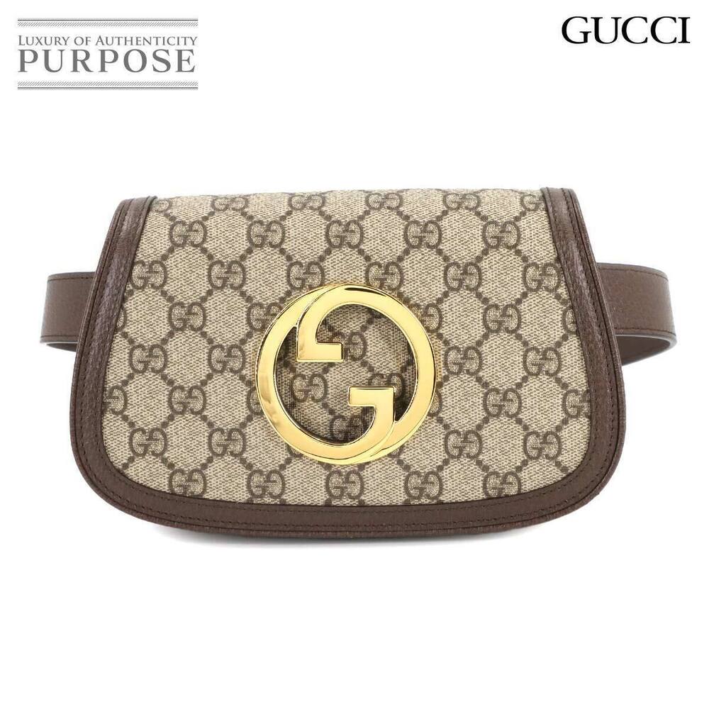 Gucci Blondie GG Supreme belt bag waist Clutch leather beige brown